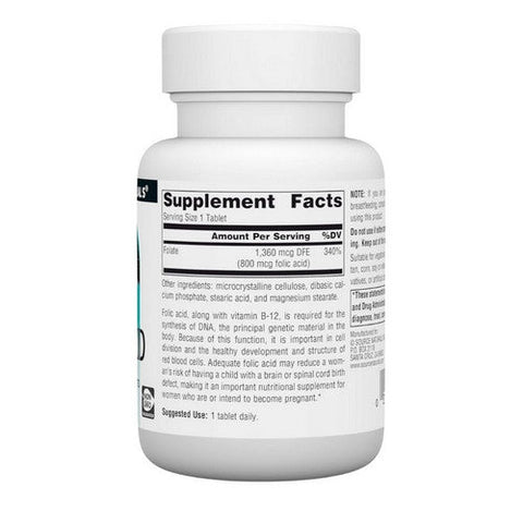 Source Naturals, Folic Acid, 800 mcg, 200 Tabs Source Naturals