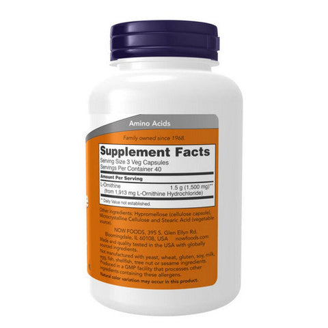 Now Foods, L-Ornithine, 500 mg, 120 Caps Now Foods