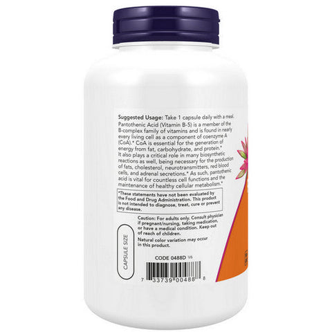 Now Foods, Pantothenic Acid, 500 mg, 250 Caps Now Foods