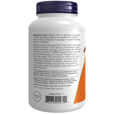 Now Foods, Papaya Enzyme Chewable, 360 Tabs Now Foods