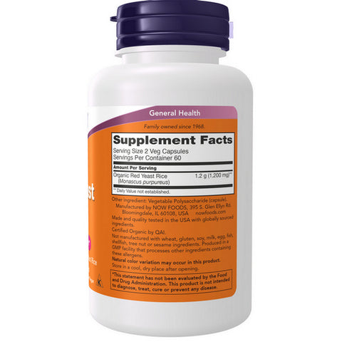 Now Foods, Red Yeast Rice Extract, 600 mg, 120 Vcaps