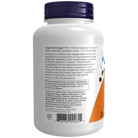 Now Foods, L-Tyrosine Pure Powder, 4 Oz