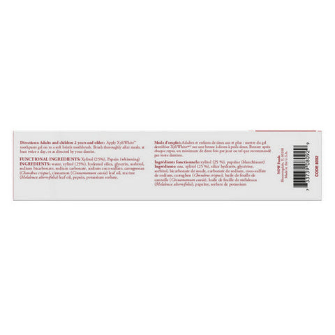 Now Foods, XyliWhite Cinnafresh Toothpaste Gel, NATURAL-CINNAMON, 6.4 Oz Now Foods