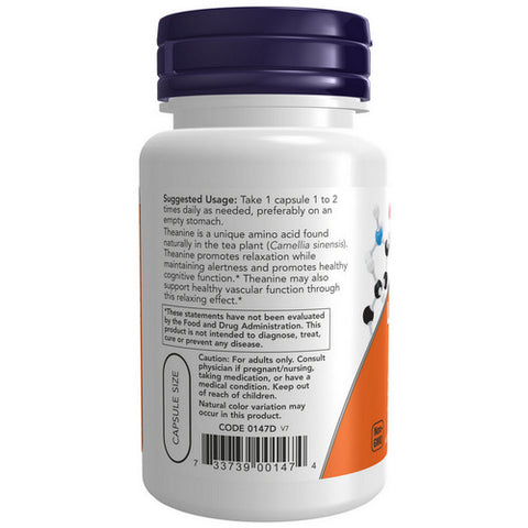 Now Foods, L-Theanine, 200 mg, 60 Vcaps