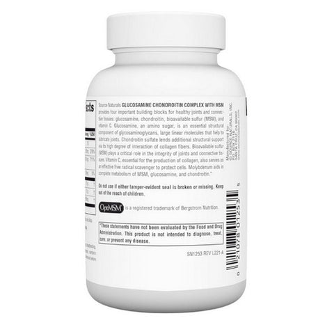 Source Naturals, Glucosamine Chondroitin, Complex w/MSM 60 Tabs