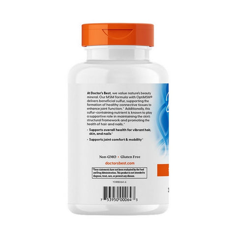 Doctors Best, MSM with OptiMSM, 1000 Mg, 180 Caps
