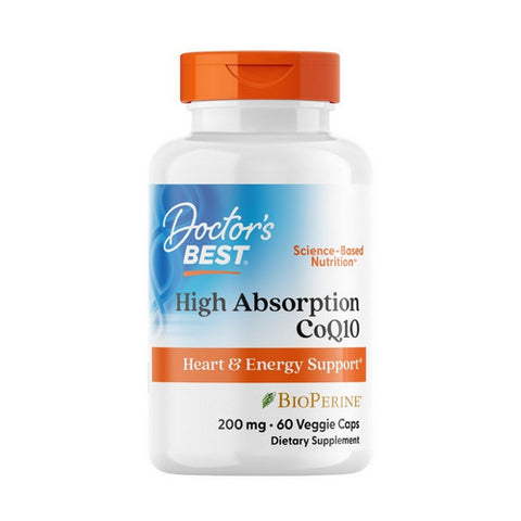 Doctors Best, High Absorption CoQ10 With BioPerine, 200 mg, 60 Veggie Caps