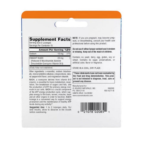 Source Naturals, NADH, 10 mg, 30 Tabs Source Naturals