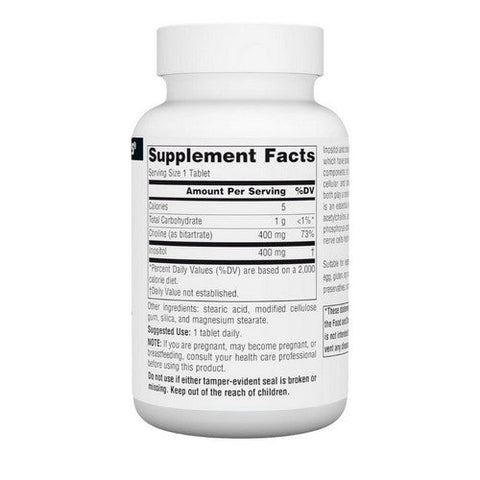Source Naturals, Inositol And Choline, 800 Mg, 50 Tabs Source Naturals