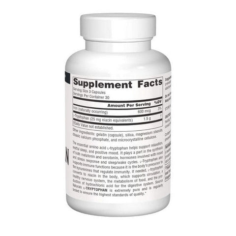 Source Naturals, L-Tryptophan, 500 MG, 90 Caps Source Naturals