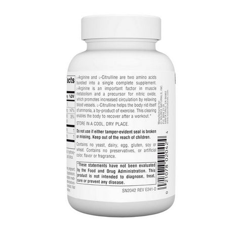 Source Naturals, L-Arginine L-Citrulline Complex, 60 Tabs