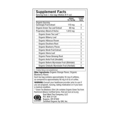 Yogi, Blueberry Slim Life Organic Green Tea, 16 Bags Yogi