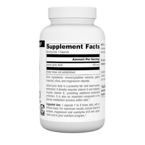 Source Naturals, Alpha Lipoic Acid, 100 mg, 120 Capsules Source Naturals
