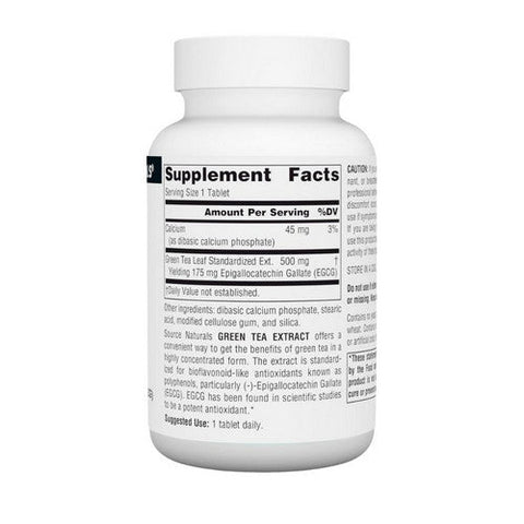 Source Naturals, Green Tea, 500 mg, Extract 60 Tabs Source Naturals