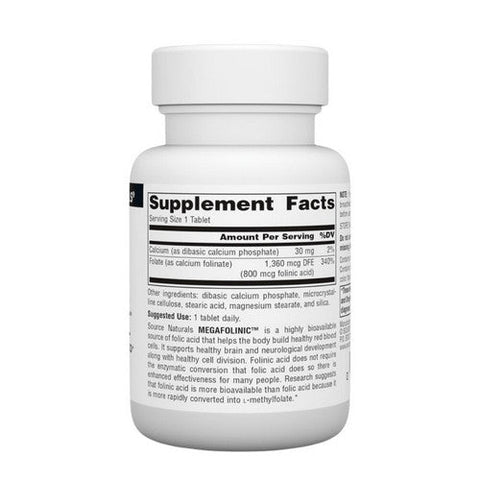 Source Naturals, Mega-folinic, 800 Mcg, 120 Tabs Source Naturals