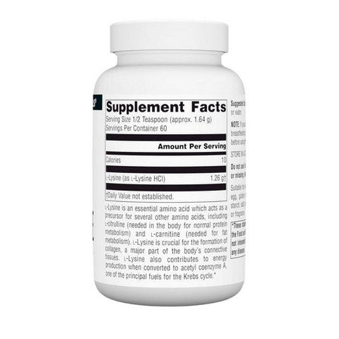 Source Naturals, L-Lysine, 3.53 oz (100 gms) Source Naturals