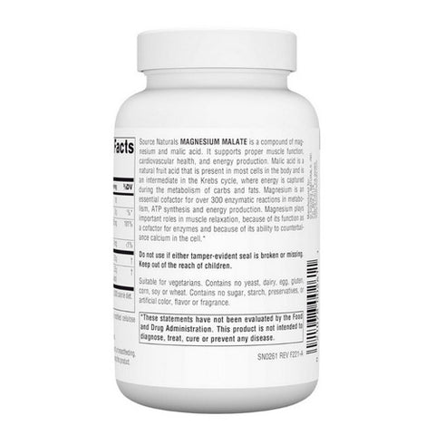 Source Naturals, Magnesium Malate, 90 Tabs
