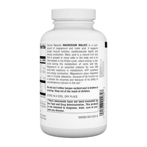 Source Naturals, Magnesium Malate, 1250 mg, 180 Tabs