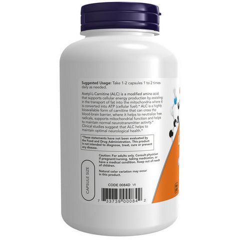Now Foods, Acetyl-L Carnitine, 500 mg, 200 Caps
