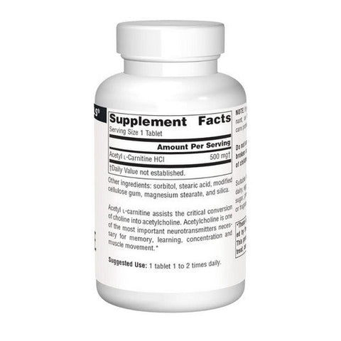 Source Naturals, Acetyl L-Carnitine, 500 mg, 60 Tabs Source Naturals