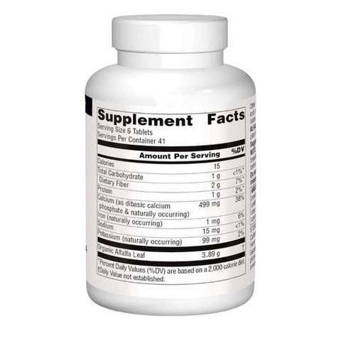 Source Naturals, Alfalfa, 648 Mg, 250 Tabs Source Naturals