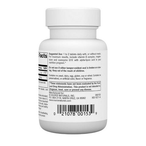 Source Naturals, Alpha-Lipoic Acid, 100 MG, 30 Tabs