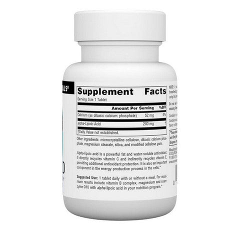 Source Naturals, Alpha-Lipoic Acid, 200 MG, 30 Tabs Source Naturals