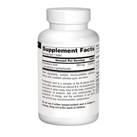 Source Naturals, Pantothenic Acid, 250 mg, 100 Tabs Source Naturals