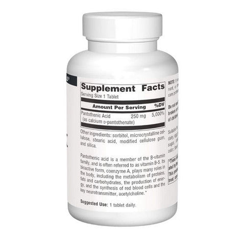 Source Naturals, Pantothenic Acid, 250 mg, 250 Tabs Source Naturals