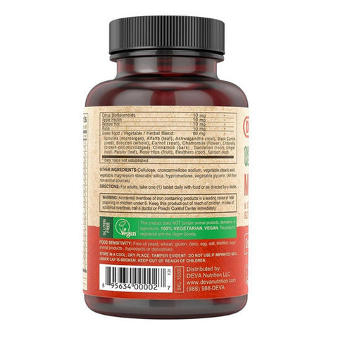 Deva Vegan Vitamins, Vegan Multivitamin And Mineral Supplement One Daily, 90 Tab