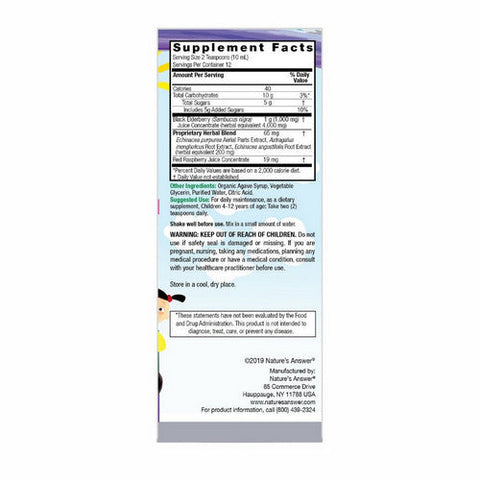 Nature's Answer, Kid's Sambucus Liquid, 4000 Mg, 4 Oz Nature's Answer