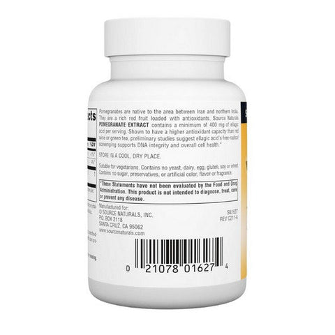 Source Naturals, Pomegranate Extract, 500 Mg, 60 Tabs Source Naturals
