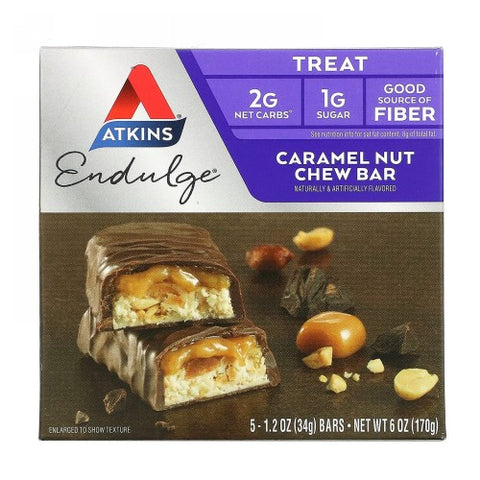 Atkins, Endulge Caramel Nut Chew Bar, 5 Bars