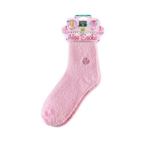 Earth Therapeutics, Spa Socks Aloe Infused Pink, 1 Pair