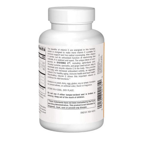 Source Naturals, Systemic C tablets, 1000mg, 100 Tabs Source Naturals