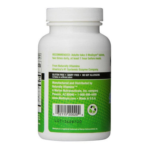 Naturally Vitamins, Medizym Systemic Enzyme Formula, 200 Tabs Naturally Vitamins