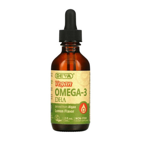 Deva Vegan Vitamins, Vegan Omega -3 DHA Liquid, Lemon, 2 Oz Deva Vegan Vitamins