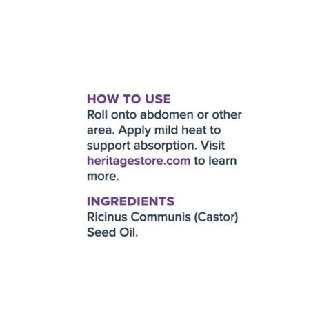 Heritage Store, Castor Oil Roll On Treatment, 3 OZ Heritage Store