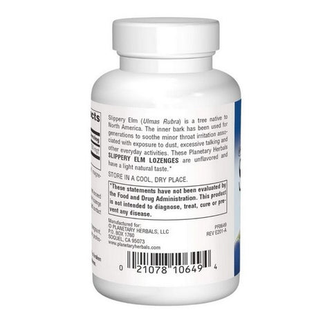 Planetary Herbals, Slippery Elm Lozenge, Unflavored 100 lozenges