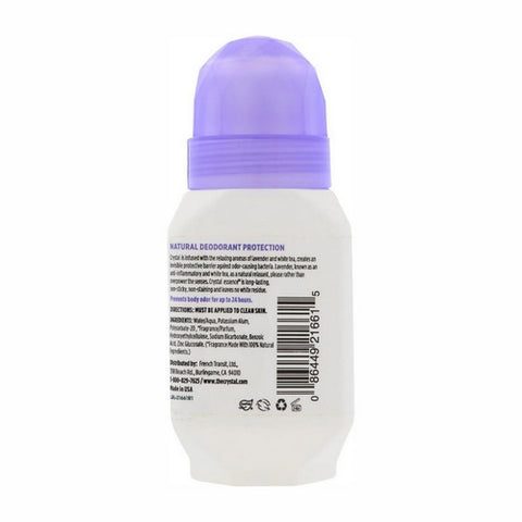 Crystal, Mineral Deodorant Roll On, Lavender & White Tea 2.25 oz