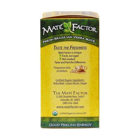 The Mate Factor, Organic Yerba Mate Tea Lemon Ginger, 20 Bags The Mate Factor