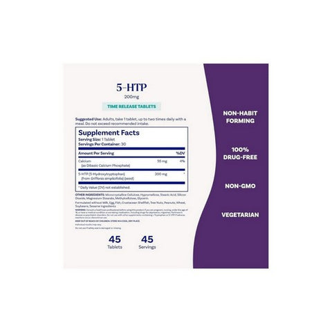 Natrol, 5-HTP Time Release, 200 Mg, 30 Tabs