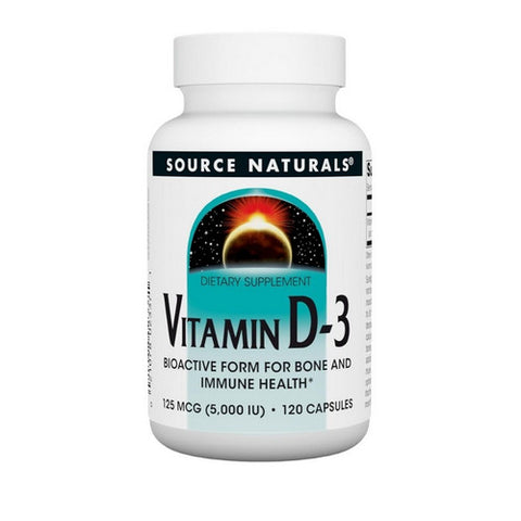 Source Naturals, Vitamin D-3, 5000 IU, 120 Caps