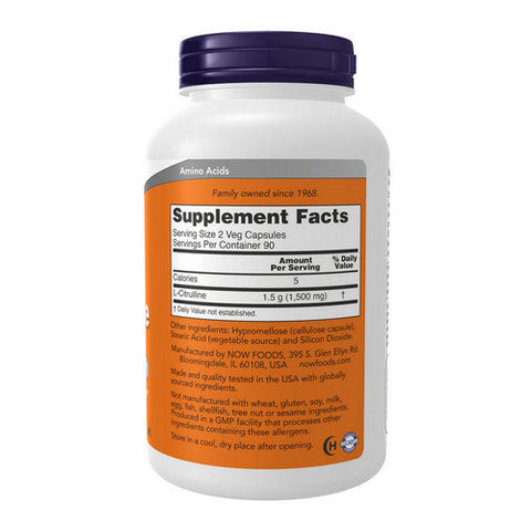 Now Foods, L-Citrulline, 750 mg, 180 Caps Now Foods