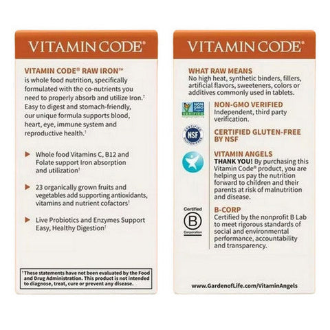 Garden of Life, Vitamin Code Raw Iron, 30 Caps Garden of Life