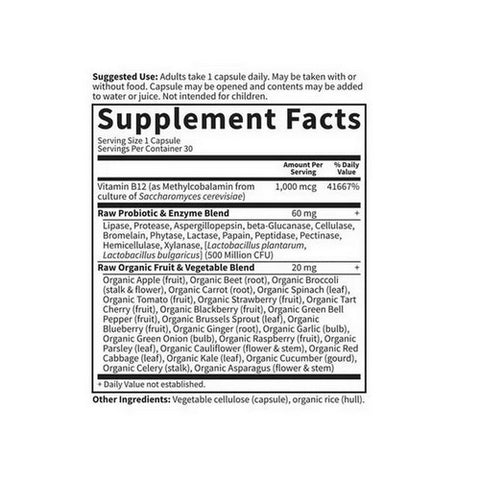 Garden of Life, Vitamin Code Raw B-12, Raw B12 30 Caps