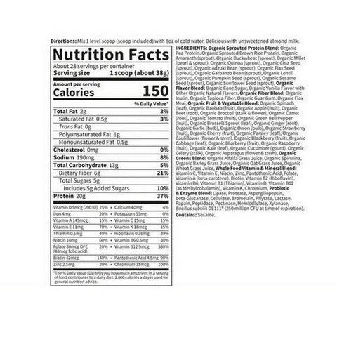 Garden of Life, Raw Organic Meal Lightly Sweet, 37.53 Oz Garden of Life