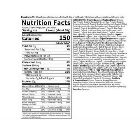 Garden of Life, Raw Organic Meal Protein Powder, 1064 Grams