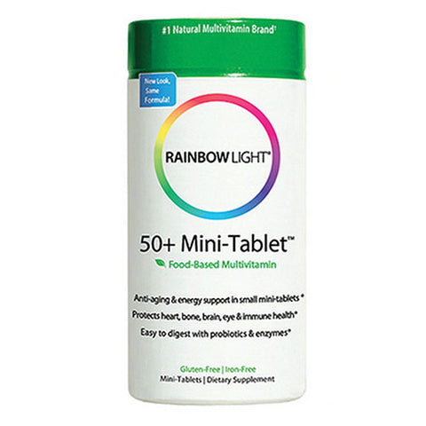 Rainbow Light, 50+ Mini-Tablet Food-Based Multivitamin, 180 Tabs