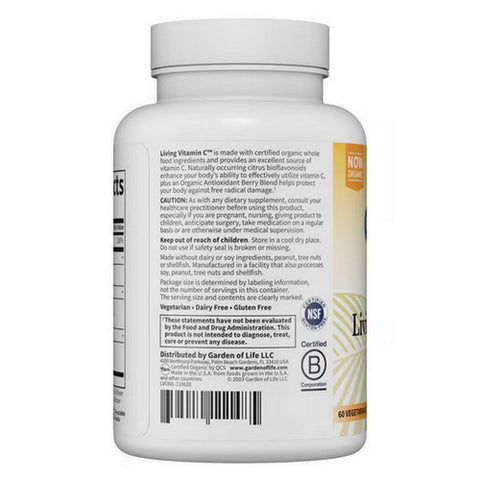 Garden of Life, Living Vitamin C Antioxidant Blend, Vitamin C 60 Caplets